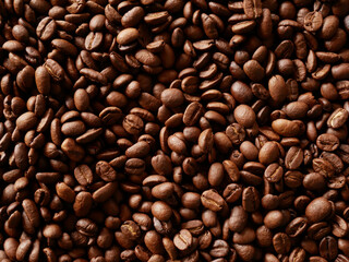 Roasted coffee beans for background