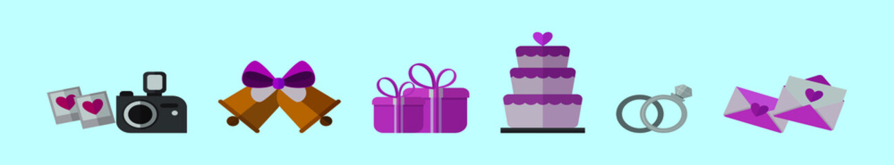 set of boda cartoon icon design template with various models. vector illustration isolated on blue background