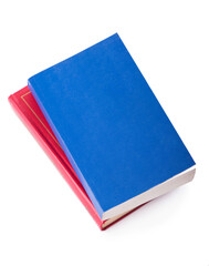 two bright books on a white background
