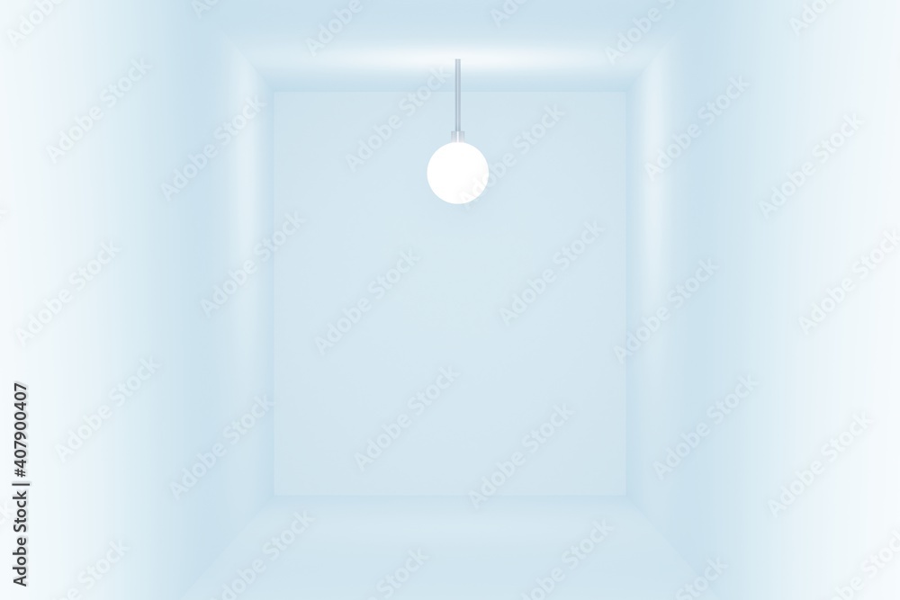 Poster white room with lamp. 3d rendering