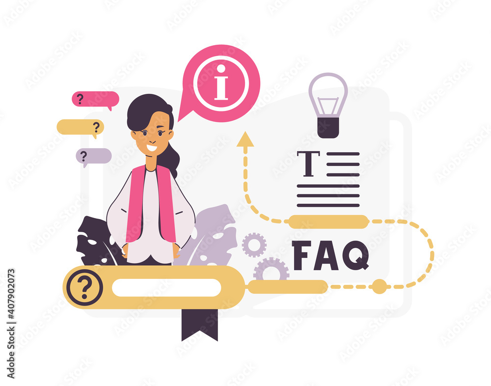 Poster faq. online assistance. frequently asked questions. operator gives answers or recommendations on pro