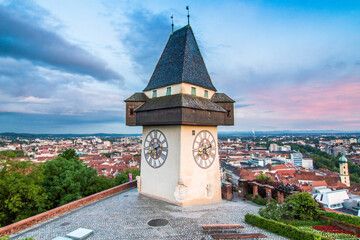 The landmark of Graz called Uhrturm