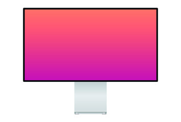 Realistic Computer monitor mockup isolated on white background front view. Vector illustration for your portfolio