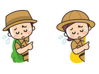 紹介　顔出し　困り顔のこども探検隊