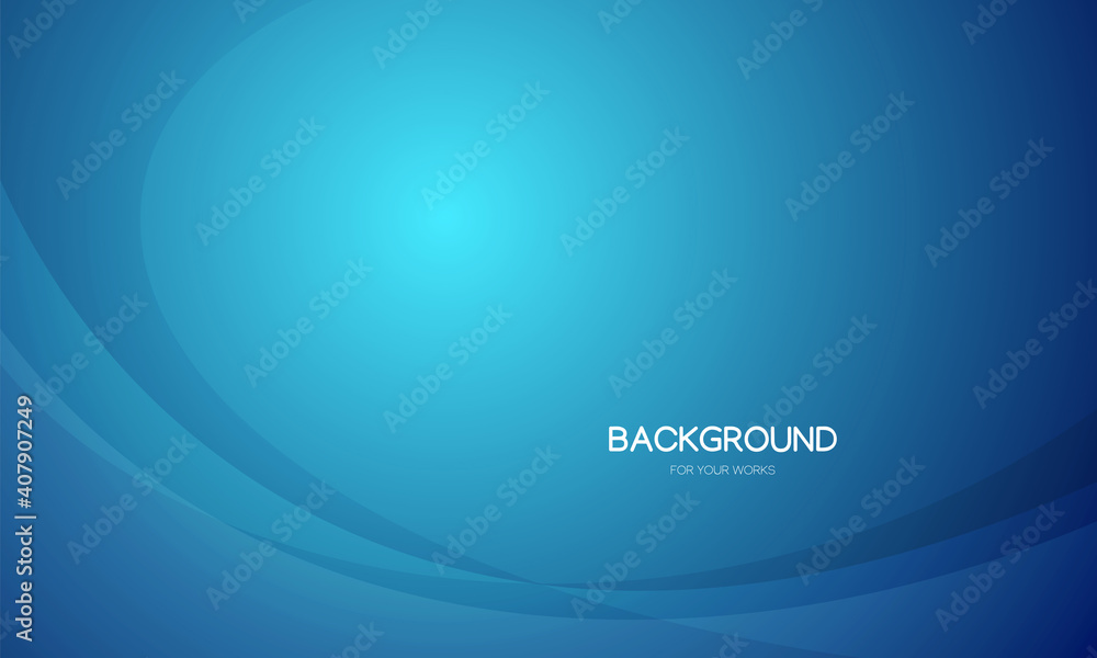 Aufkleber Abstract background vector illustration. Gradient blue with curve lines and geometric shapes composition.