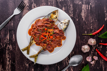 Deep fried fish and chili sauce