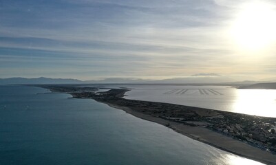 survol du littoral de l'Aude de Leucate-plage à port-Leucate
