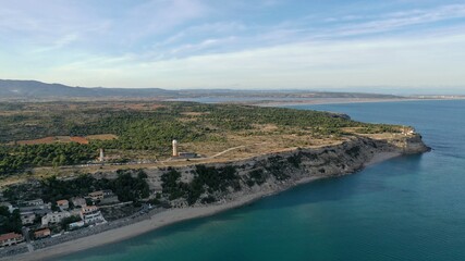 survol du littoral de l'Aude de Leucate-plage à port-Leucate