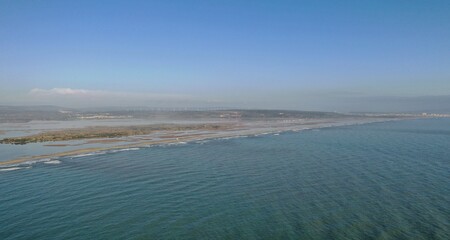 falaise et plage de Leucate et la Franqui, vue du ciel