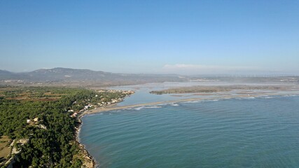 falaise et plage de Leucate et la Franqui, vue du ciel