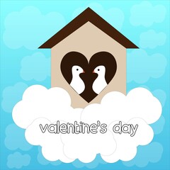 Birds in love for Valentine Day concept.