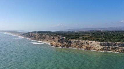 Falaise et plage de Leucate et de la Franqui, vue du ciel