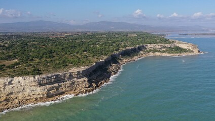 Falaise et plage de Leucate et de la Franqui, vue du ciel
