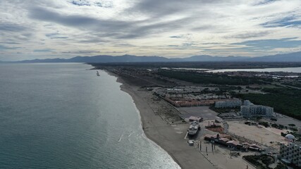 plage de port-Leucate et de Barcarès vue du ciel