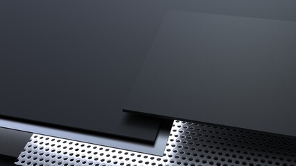 technical appearance desktop screen - still, smart and cool- 3D Illustration rendering