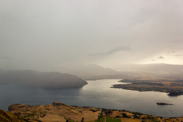 beautiful landscape of the mountains and Lake Wanaka. Roys Peak Track, South Island, New Zealand.