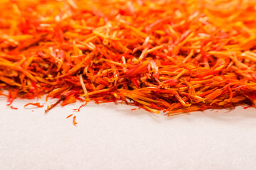 Fototapeta premium Macro of saffron spice with shallow focus