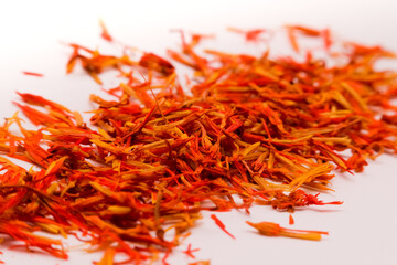 Macro shot of saffron spice with shallow focus