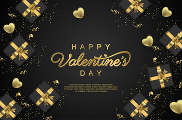 happy valentine's day with gift box background