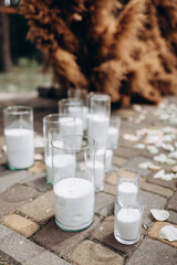 pampas grass wedding arch, nature wedding ceremony, boho style wedding ceremony
