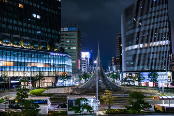 愛知県名古屋市 名古屋駅前 夜景 桜通口