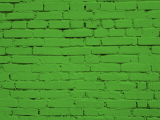 Obraz premium Green brick wall texture background.