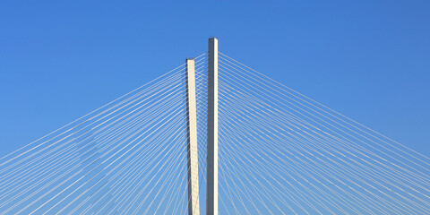 Fragment of cable-stayed bridge
