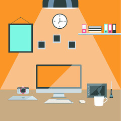 Office desktop flat design