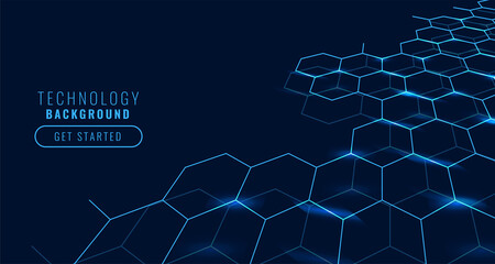 technology concept background with hexagonal shapes