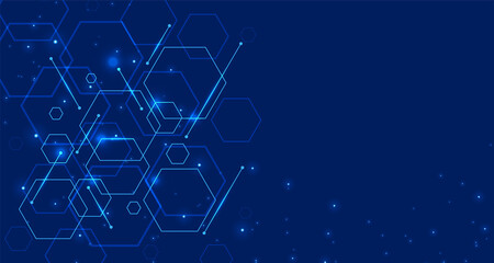 digital technology background with hexagonal shapes
