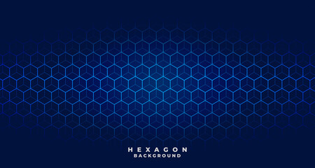 blue tech hexagonal pattern background design