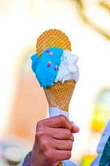 ice cream cone, fresh for your hot summer, with many delicious flavors,