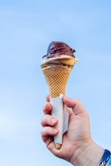 ice cream cone, fresh for your hot summer, with many delicious flavors,