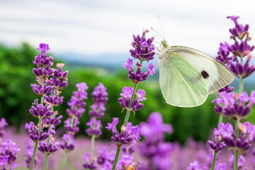 Obraz premium butterfly on lavender
