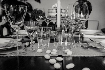 table set for a party. Mise en place