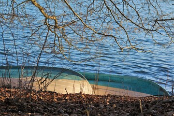 Upturned boats waiting out the winter of Norway