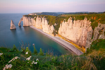 Natural cliffs Aval of Etretat - Normandy, France, Europe