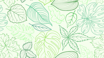Floral pattern with leaves. Nature seamless spring leaf festive background. Flourish ornamental summer garden