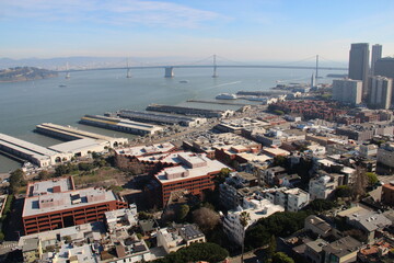San Francisco Bay view from the Coit Tower.