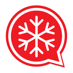 Snow winter icon, danger ice flake sign, risk alert vector illustration, careful caution symbol