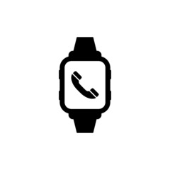 Receive calling on smartwatch icon isolated on white background