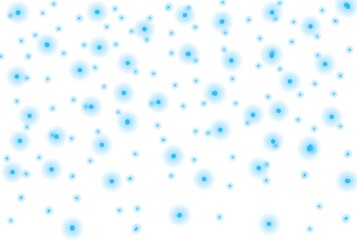 hand drawn abstract background with blue snowflakes in white sky