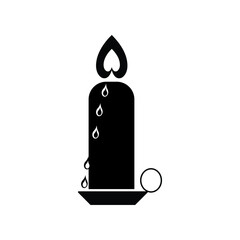 Candle icon flat design illustration