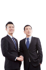 Oriental business men shaking hands