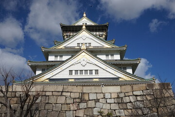 Osaka castle or Osakajyo in Osaka Prefecture, Japan, winter season - 大阪城 大阪 日本 冬
