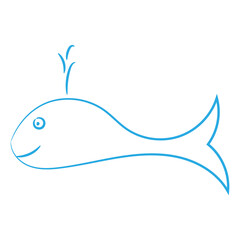 Sketch of the Blue Whale. Hand drawn. Coloring page.