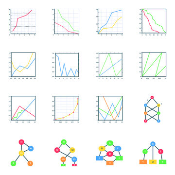 
Pack of Scatter Plots Flat Icons
