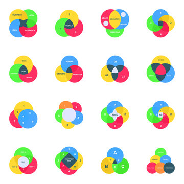 
Set of Pie Charts Flat Icons

