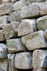 Close up shot of the used old bricks