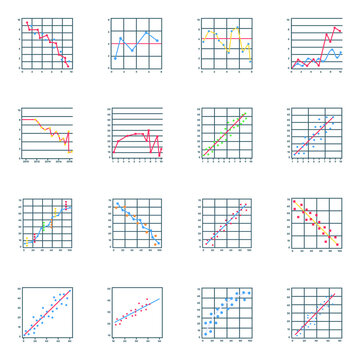 
Pack of Scatter Plots Flat Icons
